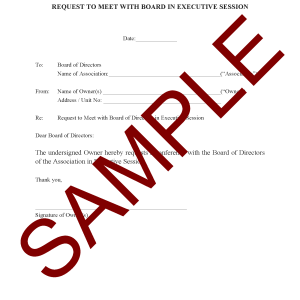 Request to Meet with Board in Executive Session