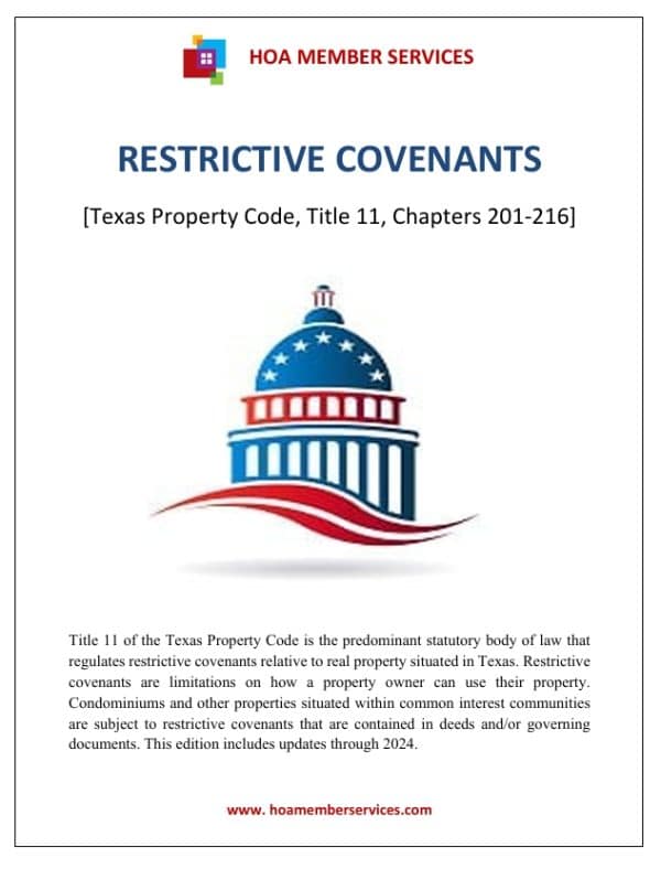 Texas Homeowners Association Laws with 2025 Updates (Restrictive Covenants)