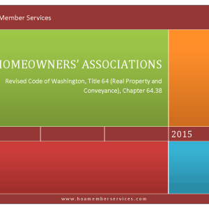 Washington State Statutes, Title 64, Chapter 64.38 - Homeowners Associations