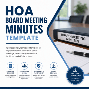 HOA Board Meeting Minutes Template