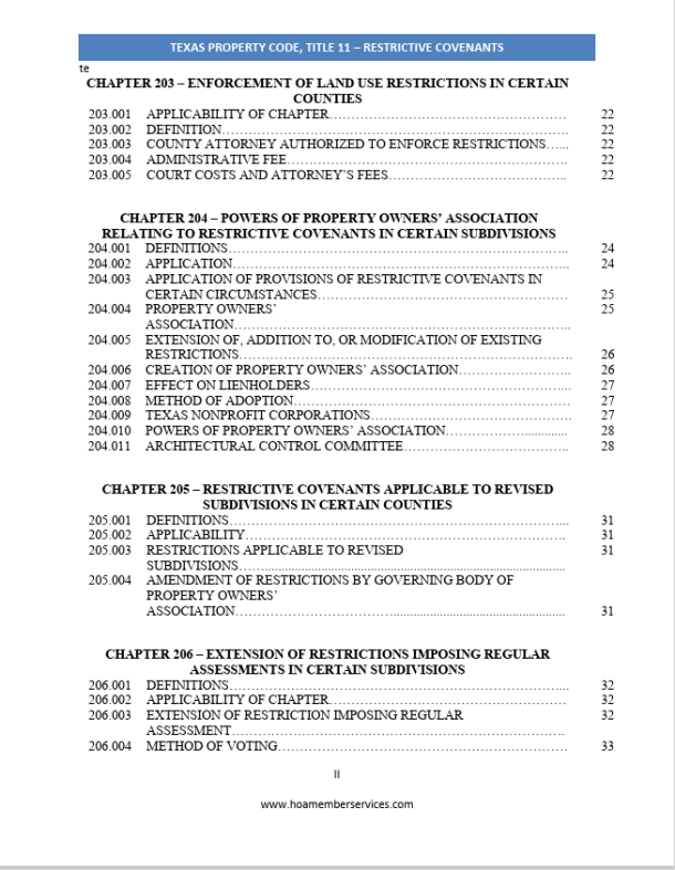 Texas Homeowners Association Laws with 2024 Updates (Restrictive Covenants) HOA Member Services