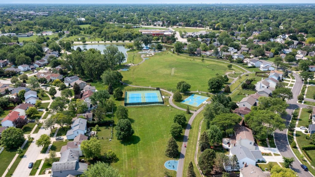 Aerial view of an HOA and PUD